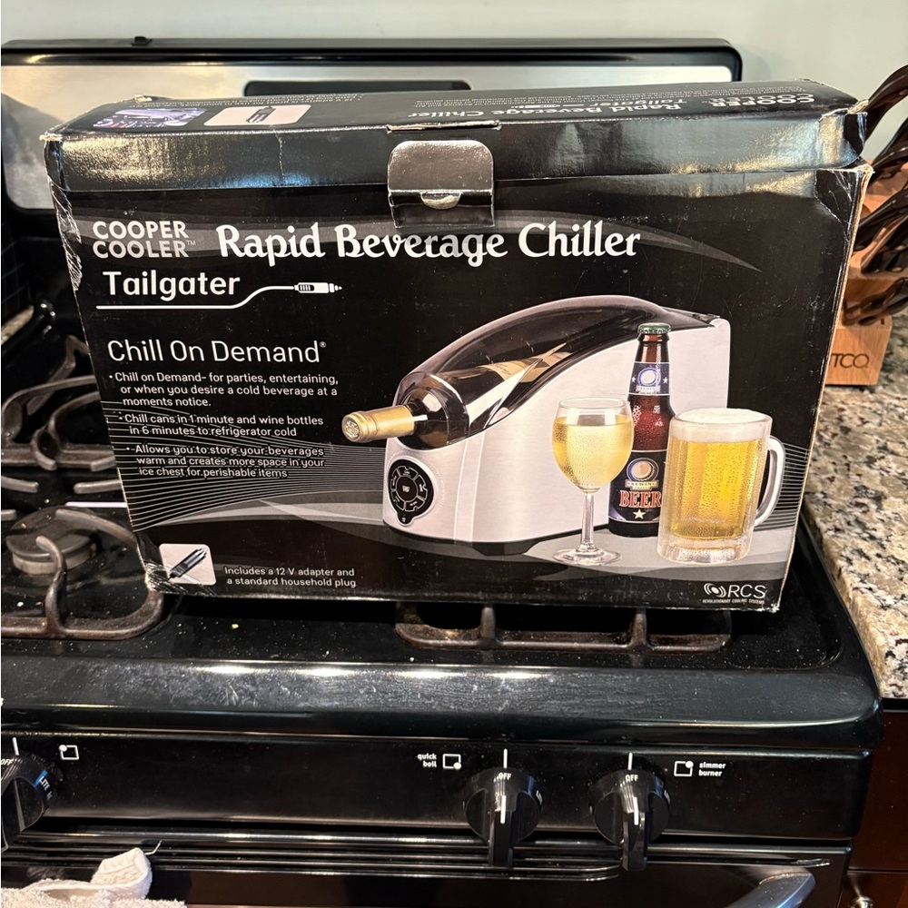 Tailgater Rapid Beverage Chiller - Black and Silver